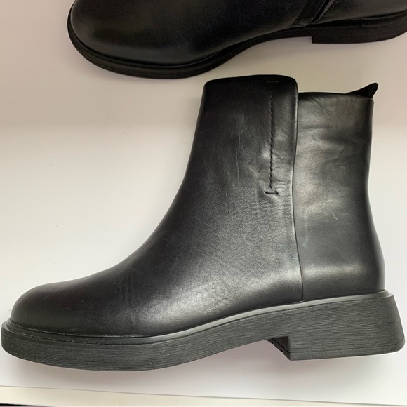 Franco Sarto Beam‎ Black Leather Chelsea Biker Ankle Boots Booties 9M 39 - Picture 3 of 10